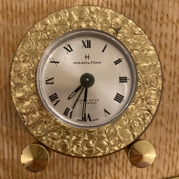 Vintage | Hamilton Swiss Made Eight Days 7 jewels clock with case - Picture 1 of 12
